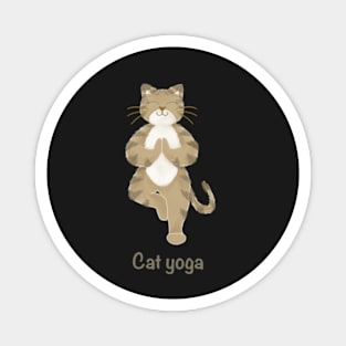 Tabby cat yoga Magnet